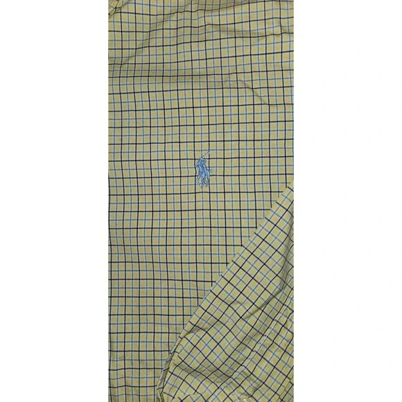 Ralph Lauren Mens Classic Fit Tattersall Check Button Down Shirt Yellow Blue L - Picture 10 of 10